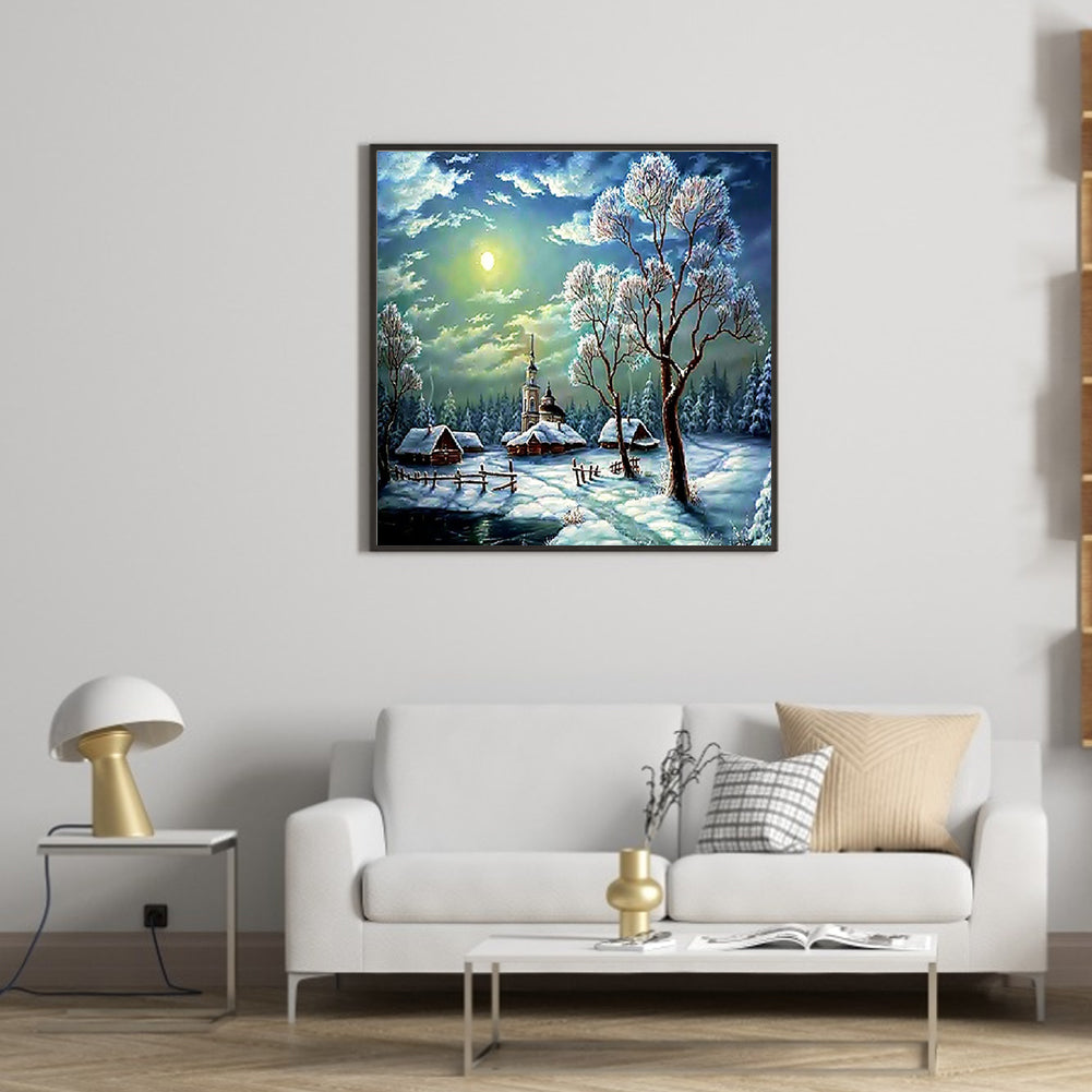 Snow Village - Full Square Drill Diamond Painting 30*30CM