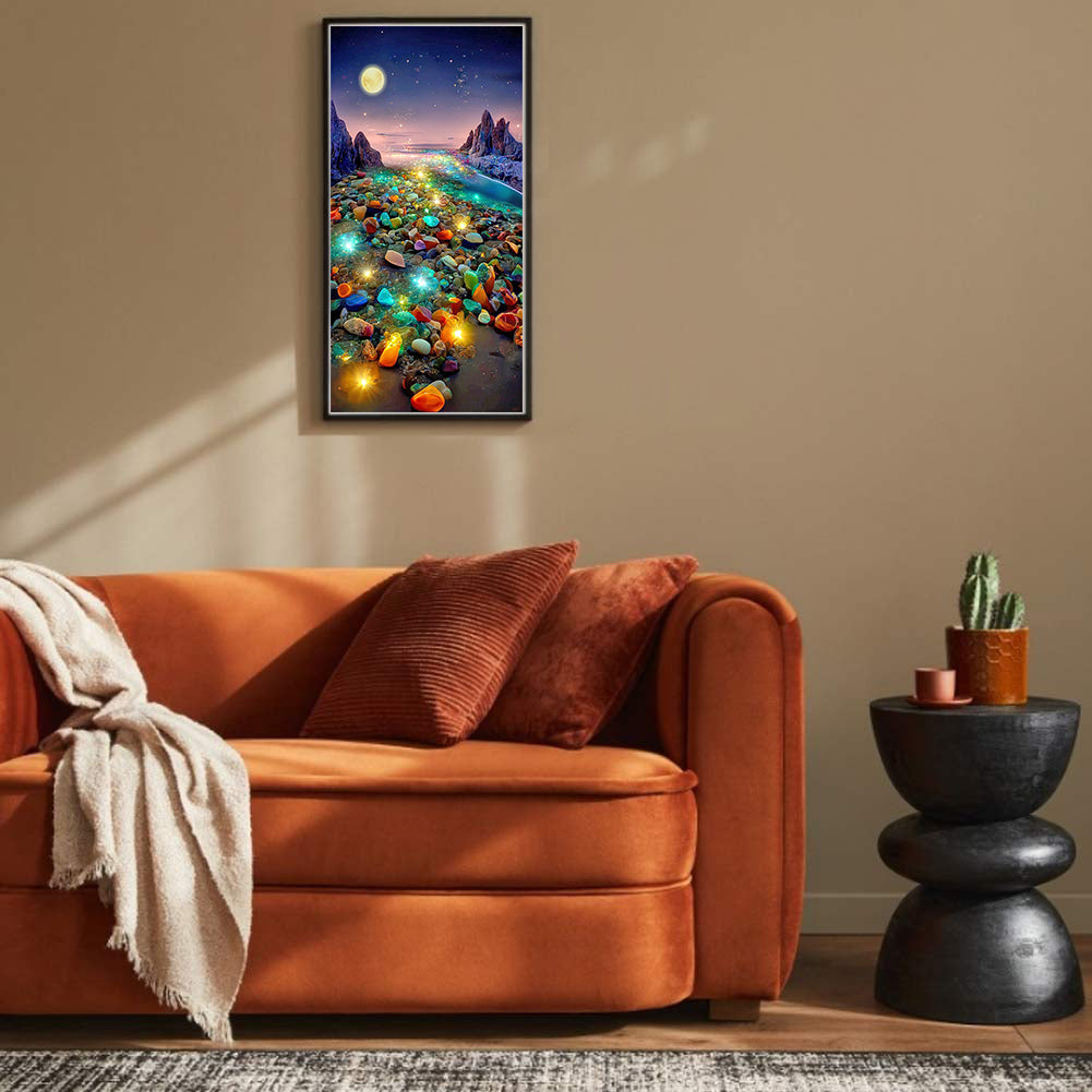 Under The Moon Dream Luminous Stone - Full Round Drill Diamond Painting 40*70CM