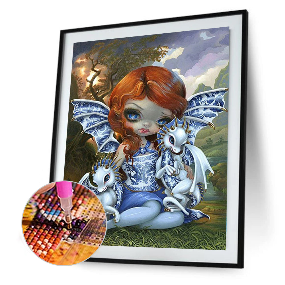 Big Eyes Doll - Full Round Drill Diamond Painting 40*50CM