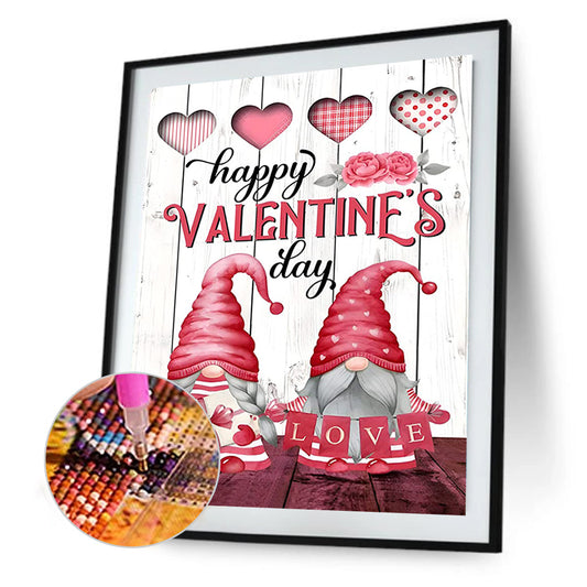 Valentine Gnome - Full Round Drill Diamond Painting 30*40CM