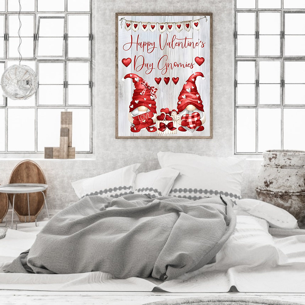 Valentine Gnome - Full Round Drill Diamond Painting 30*40CM