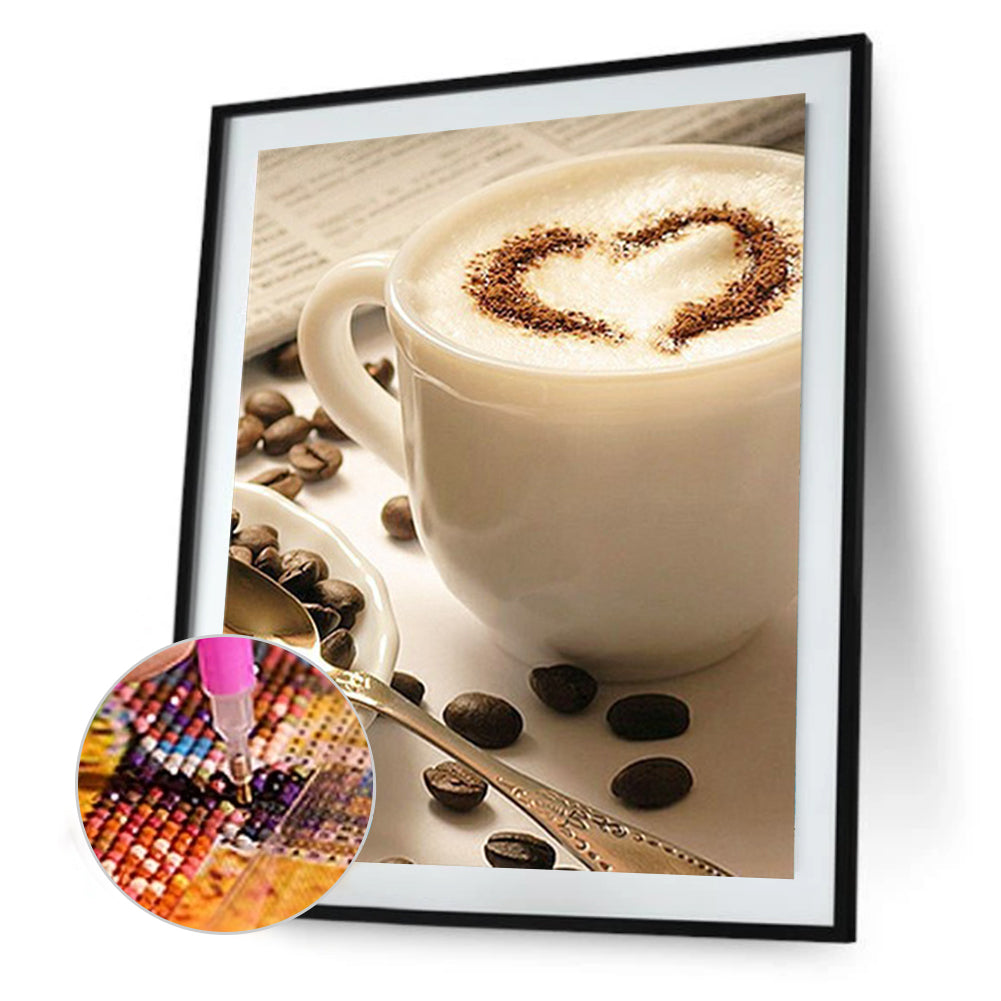 Love Latte Coffee Cup - Full Square Drill Diamond Painting 40*50CM