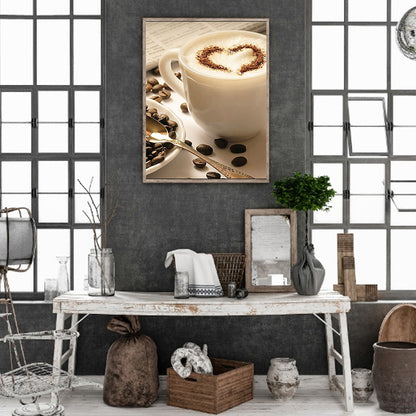 Love Latte Coffee Cup - Full Square Drill Diamond Painting 40*50CM