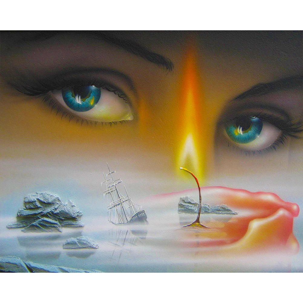 Charming Eyes - Full Round Drill Diamond Painting 50*40CM