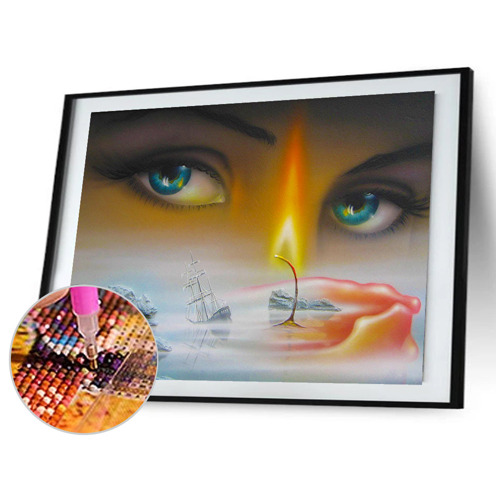 Charming Eyes - Full Round Drill Diamond Painting 50*40CM
