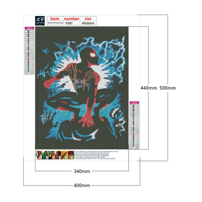 Spiderman Silhouette - Full Square Drill Diamond Painting 40*50CM