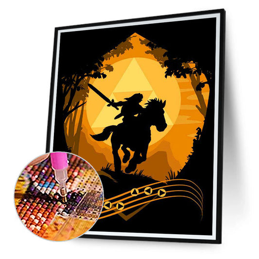 Song Of Epona Silhouette - Full Square Drill Diamond Painting 40*50CM