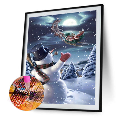 Snowman - Full Square Drill Diamond Painting 30*40CM