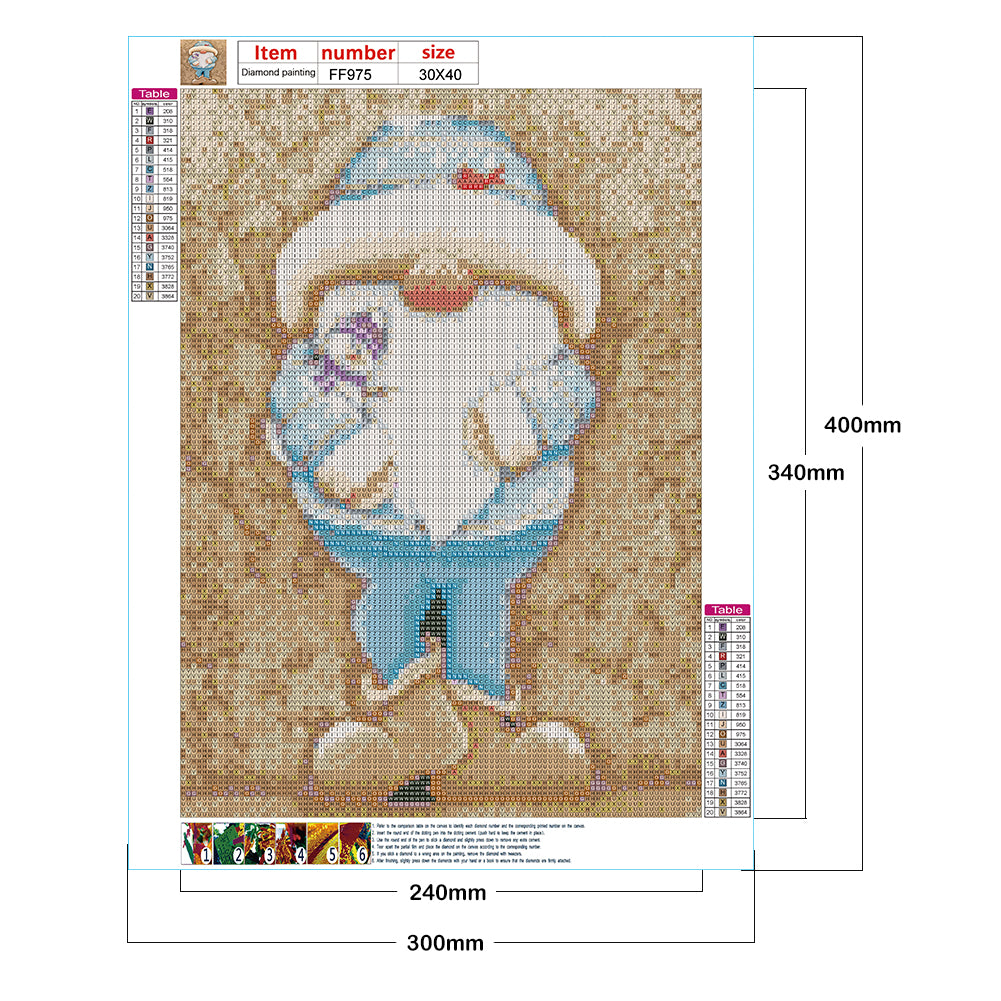 Gingerbread Man Gnome 30*40CM(Canvas) Full Square Drill Diamond Painting