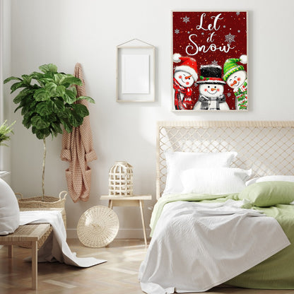 Snowman - Full Round Drill Diamond Painting 30*40CM