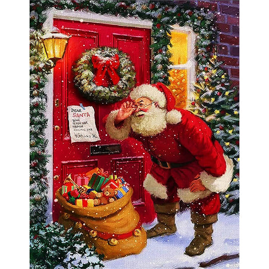 Santa Claus Delivering Gifts - Full Round Drill Diamond Painting 30*40CM