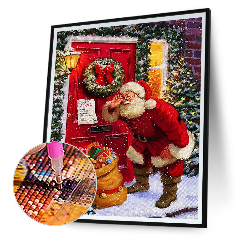 Santa Claus Delivering Gifts - Full Round Drill Diamond Painting 30*40CM