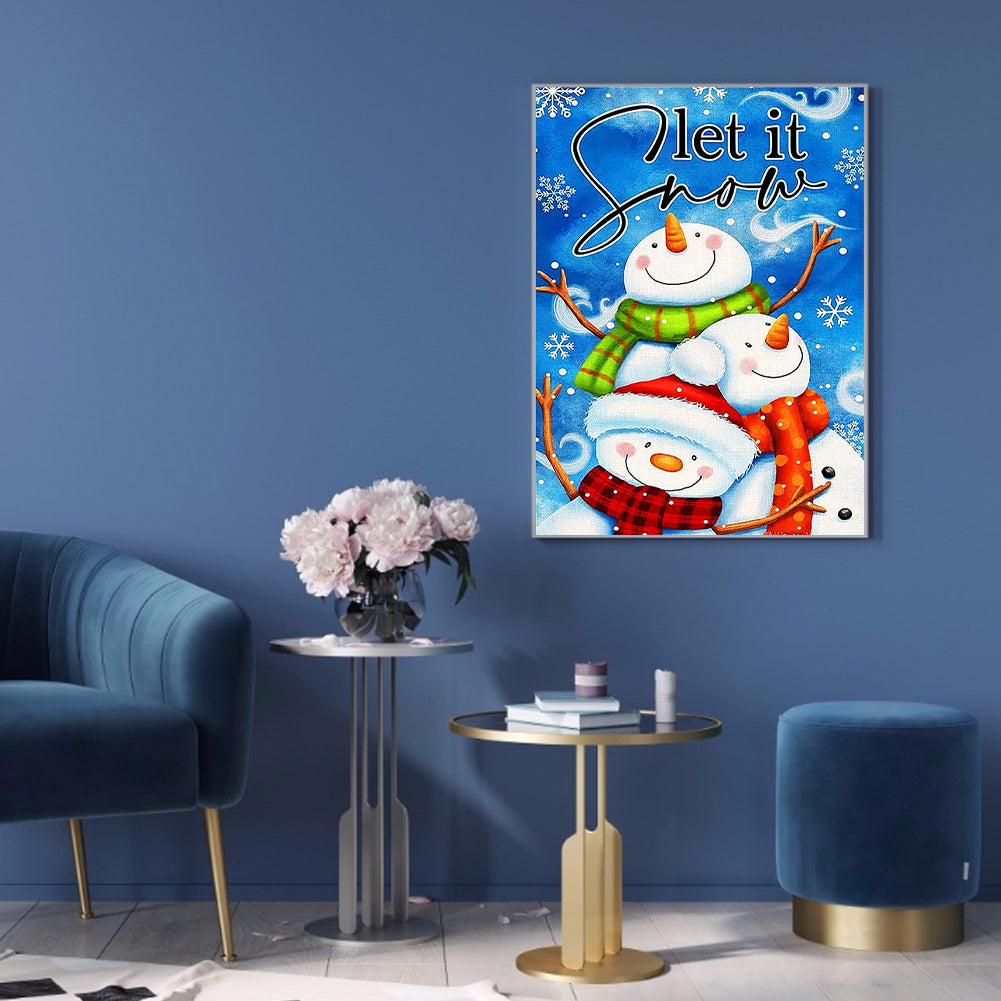 Snowman - Full Round Drill Diamond Painting 30*40CM