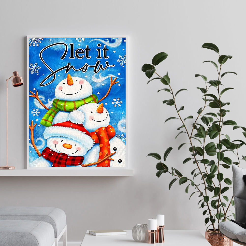 Snowman - Full Round Drill Diamond Painting 30*40CM