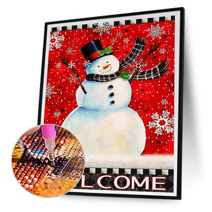 Snowman - Full Round Drill Diamond Painting 30*40CM