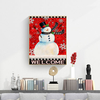 Snowman - Full Round Drill Diamond Painting 30*40CM