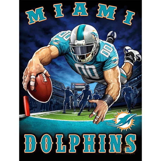 Miami Dolphins - Full Round Drill Diamond Painting 30*40CM