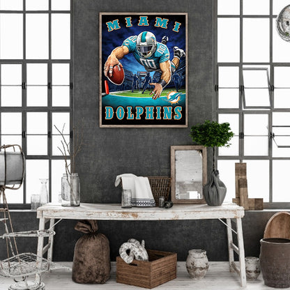 Miami Dolphins - Full Round Drill Diamond Painting 30*40CM