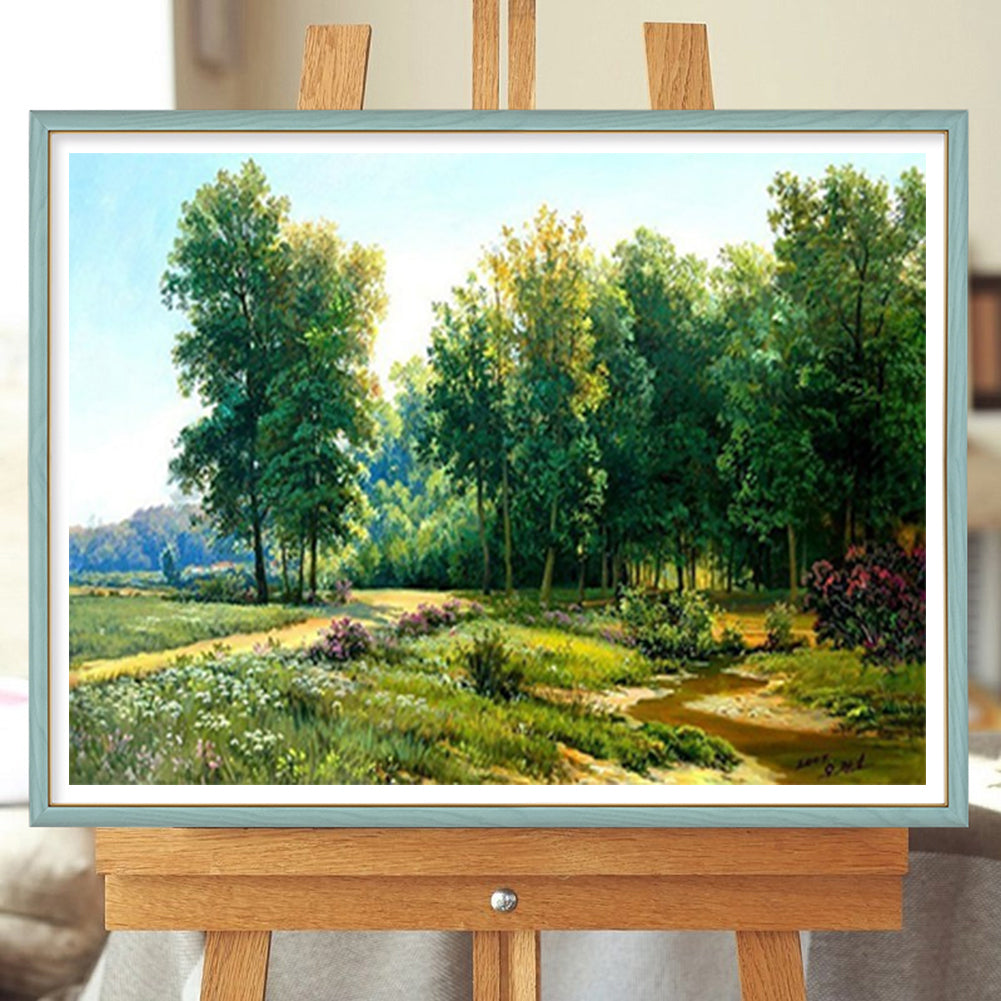 Green Forest - Full Round Drill Diamond Painting 40*30CM