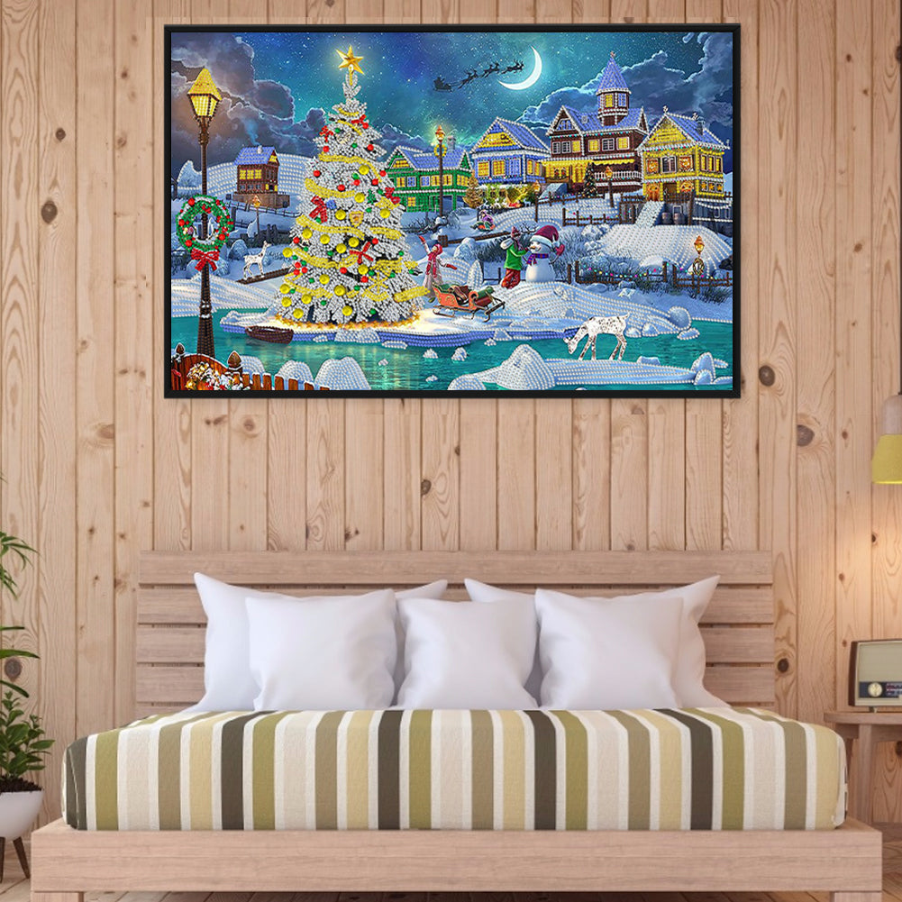 Christmas Atmosphere - Special Shaped Drill Diamond Painting 60*40CM