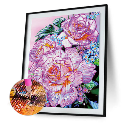 Bouquet Of Roses - Special Shaped Drill Diamond Painting 30*40CM