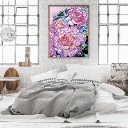 Rose Bouquet - Special Shaped Drill Diamond Painting 30*40CM