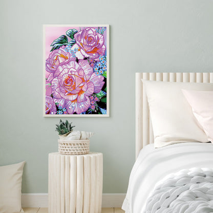 Rose Bouquet - Special Shaped Drill Diamond Painting 30*40CM