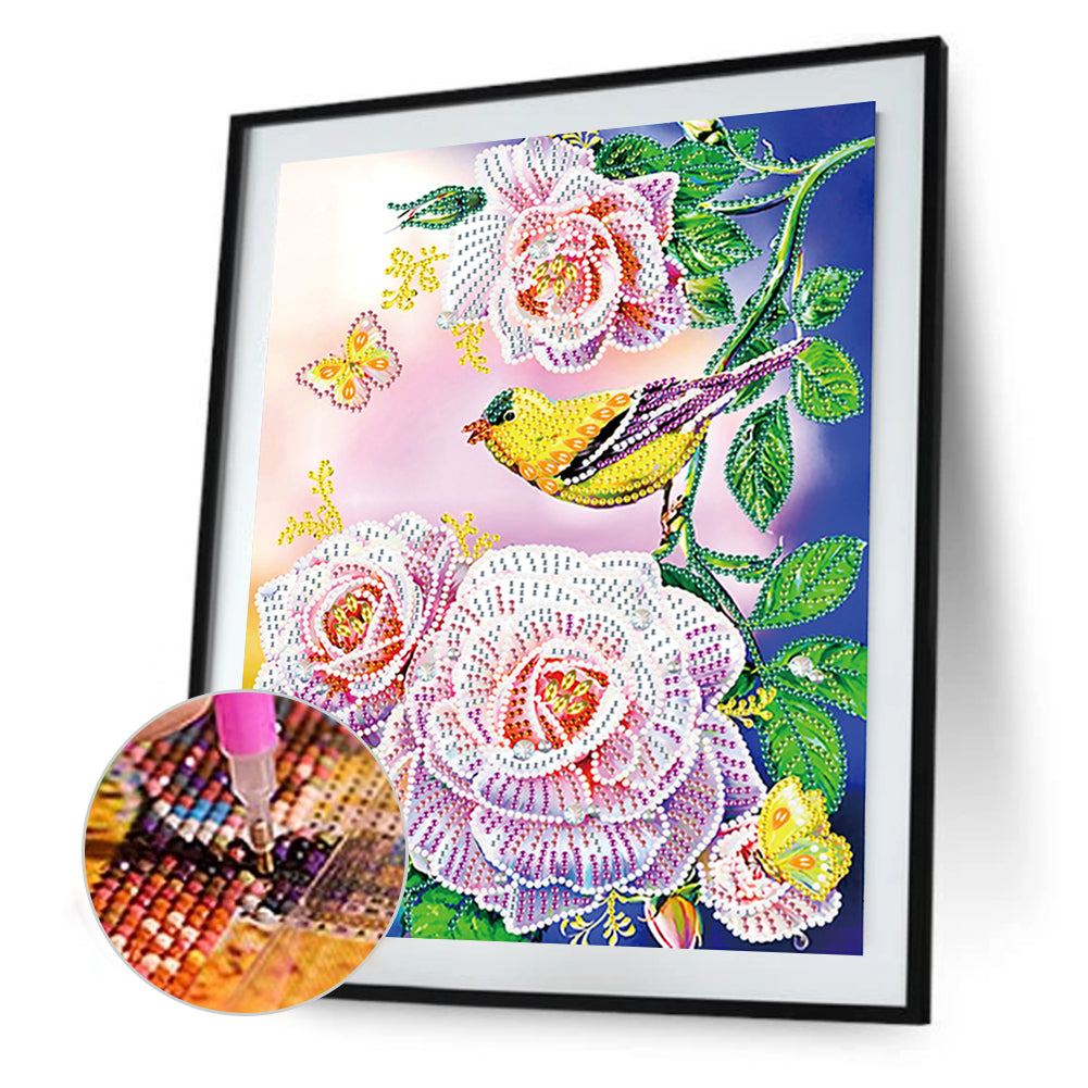 Rose Bouquet - Special Shaped Drill Diamond Painting 30*40CM