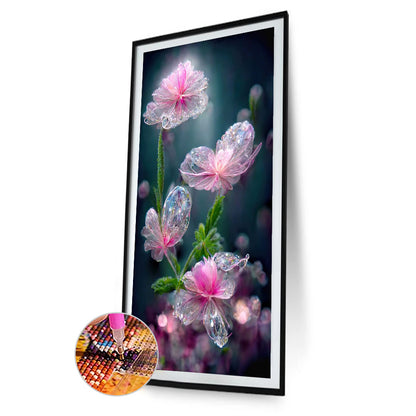 Water Drop Flowers - Full Round Drill Diamond Painting 40*70CM