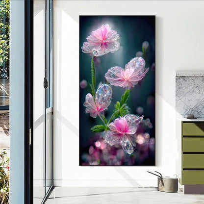 Water Drop Flowers - Full Round Drill Diamond Painting 40*70CM