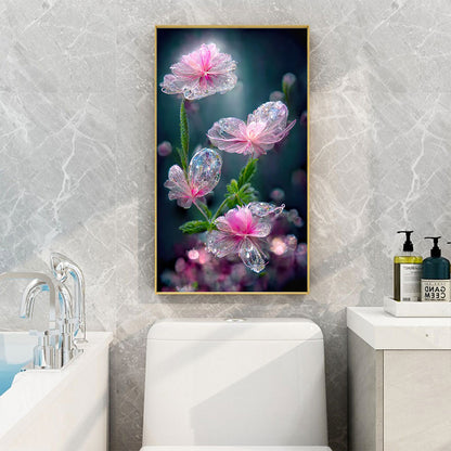 Water Drop Flowers - Full Round Drill Diamond Painting 40*70CM