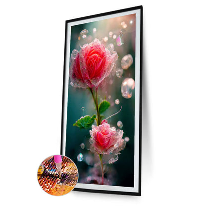 Water Drop Flowers - Full Round Drill Diamond Painting 40*70CM