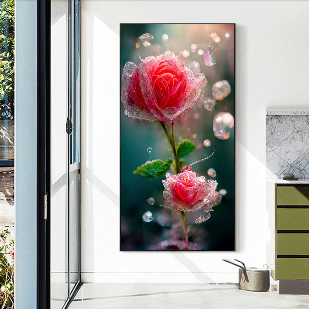 Water Drop Flowers - Full Round Drill Diamond Painting 40*70CM
