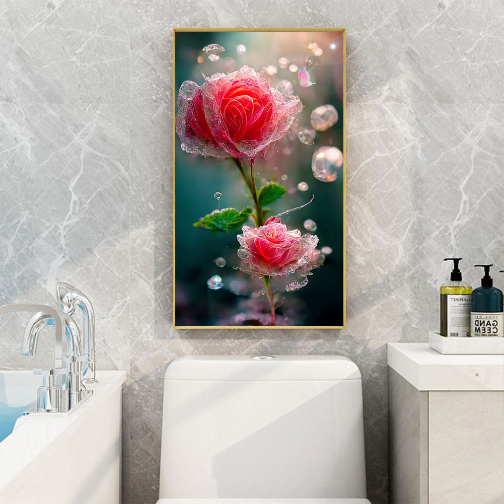 Water Drop Flowers - Full Round Drill Diamond Painting 40*70CM