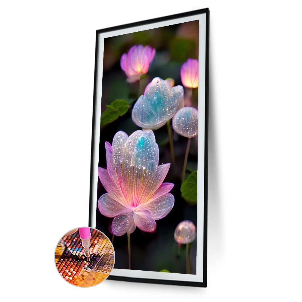 Water Drop Flowers - Full Round Drill Diamond Painting 40*70CM