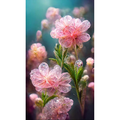 Water Drop Flowers - Full Round Drill Diamond Painting 40*70CM