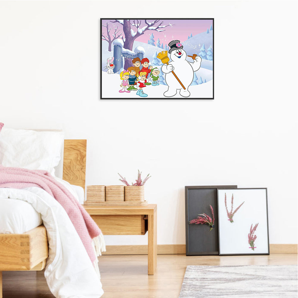 Snowman - Full Round Drill Diamond Painting 50*40CM