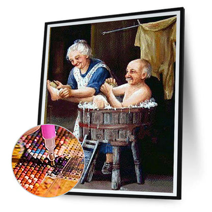Old Couple - Full Round Drill Diamond Painting 50*60CM