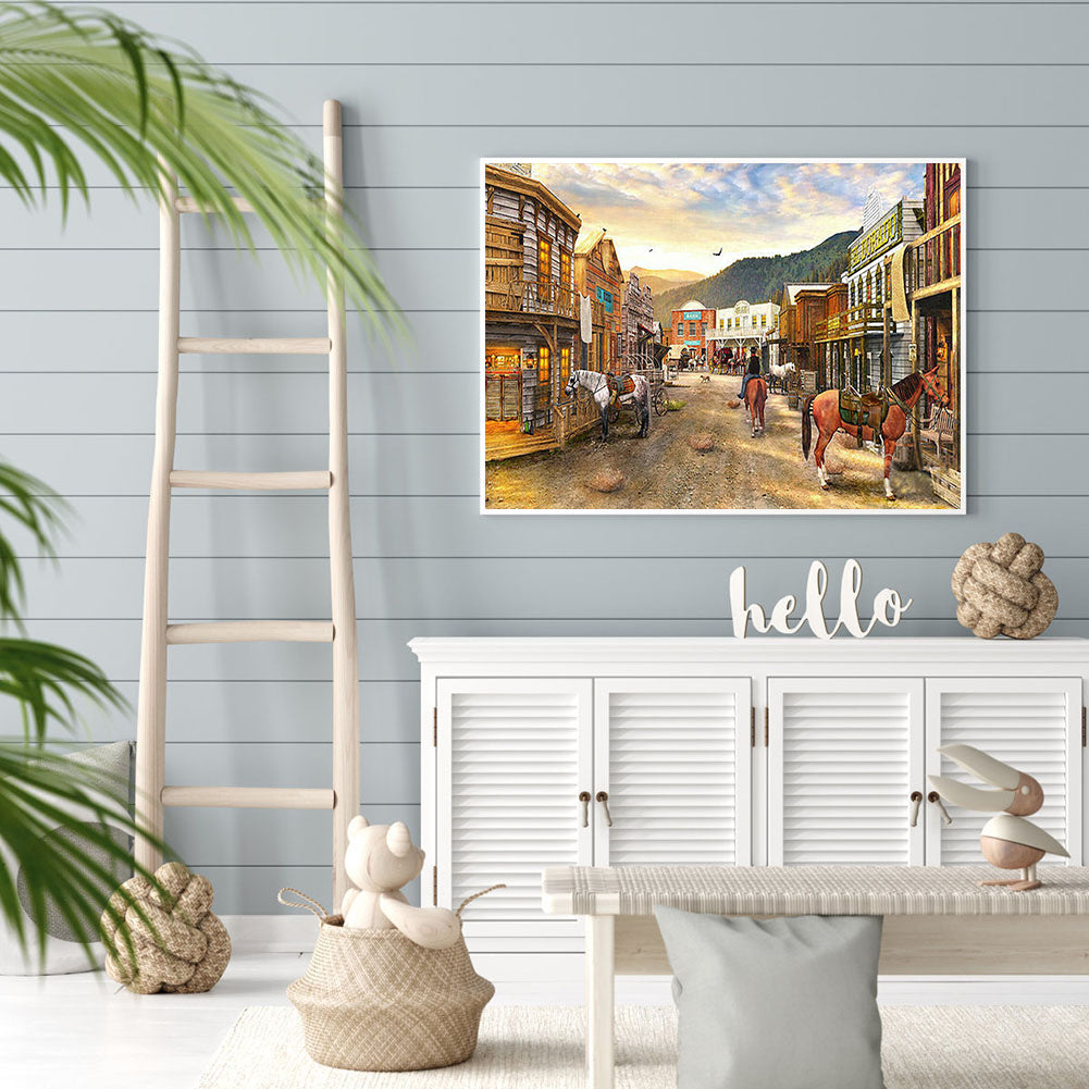 Street House - Full Round Drill Diamond Painting 50*40CM