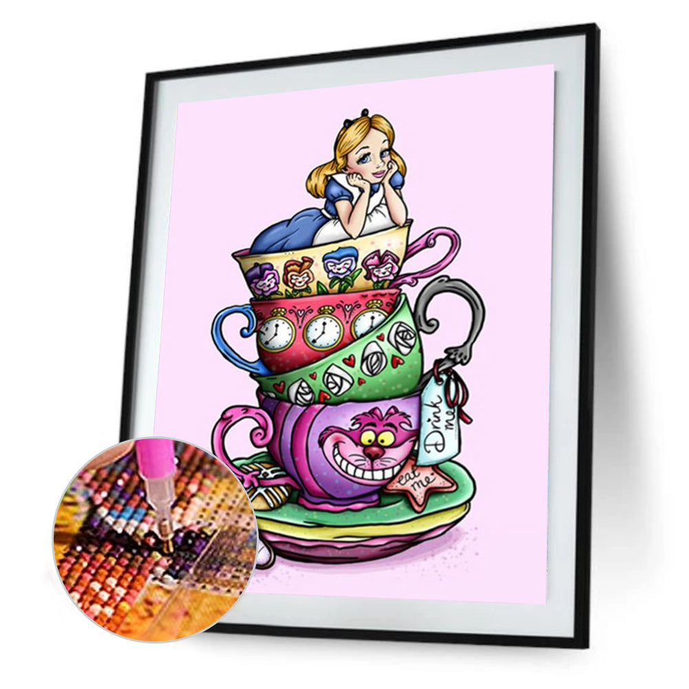 Disney Princess In Cup - Full Round Drill Diamond Painting 30*40CM