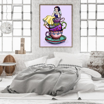 Snow White In A Cup - Full Round Drill Diamond Painting 30*40CM