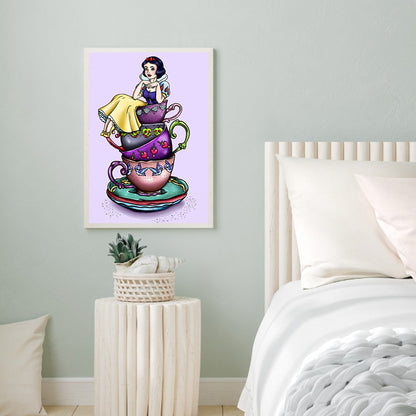 Snow White In A Cup - Full Round Drill Diamond Painting 30*40CM