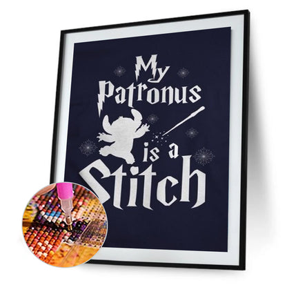 Stitch'S English Calligraphy And Painting - Full Round Drill Diamond Painting 30*40CM