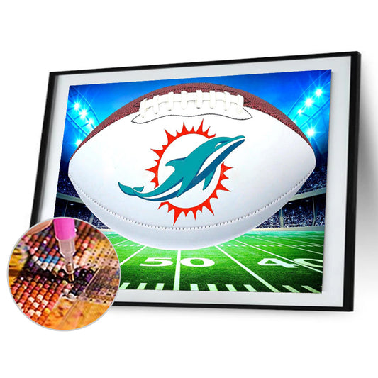 Miami Dolphins - Full Round Drill Diamond Painting 40*30CM