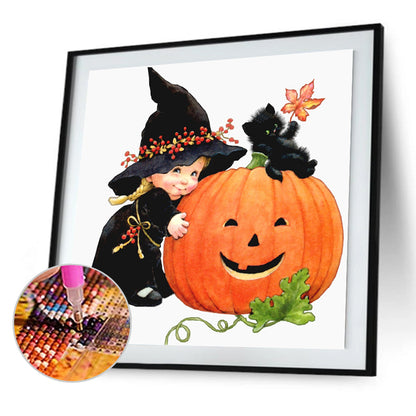 Pumpkin Kid - Full Square Drill Diamond Painting 30*30CM