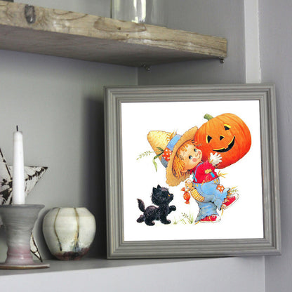 Pumpkin Kid - Full Square Drill Diamond Painting 30*30CM