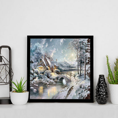 Snow House 30*30CM(Canvas) Full Square Drill Diamond Painting