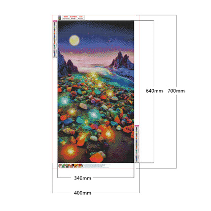 Under The Moon Fantasy Luminous Color Stone - Full Square Drill Diamond Painting 40*70CM