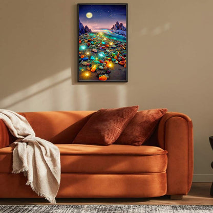 Under The Moon Fantasy Luminous Color Stone - Full Square Drill Diamond Painting 40*70CM