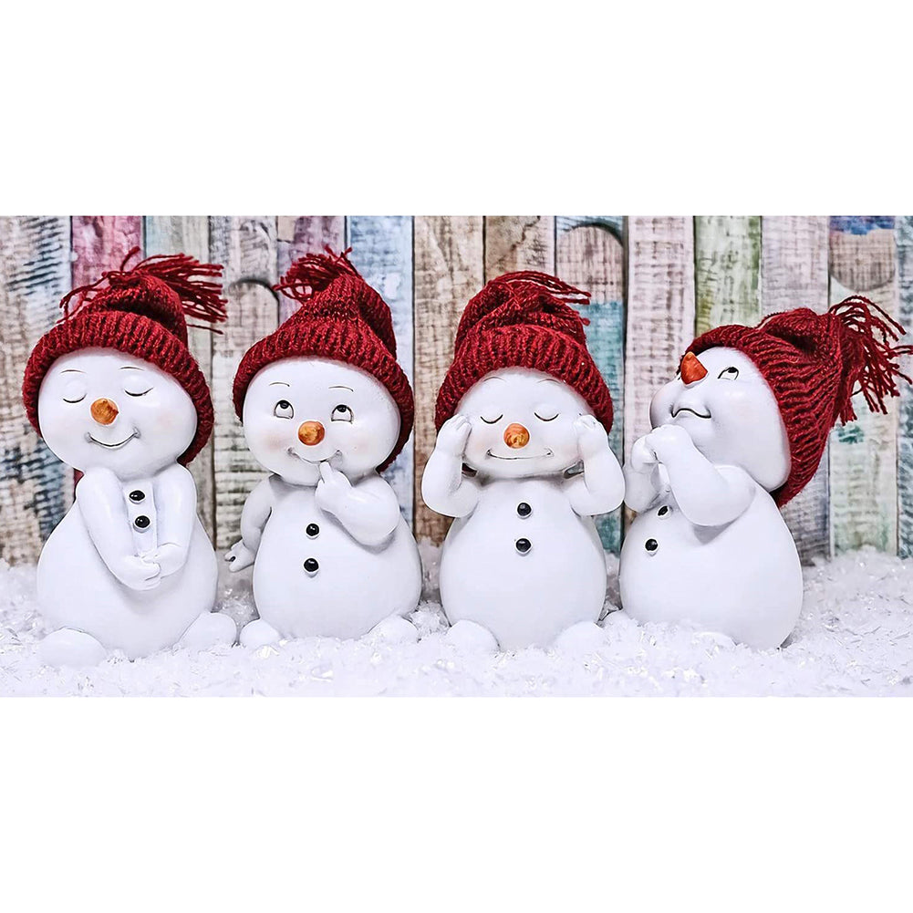 Four Little Snowmen - Full Round Drill Diamond Painting 60*40CM